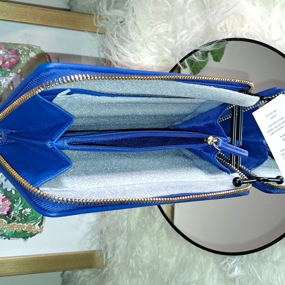 Tory Burch NWTs Gemini Link Royal Blue Continental Wallet - Picture 10 of 11